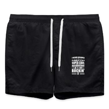 Accountant Saying - Swim Trunks - black - Front - AI Model Male 185 light (185cm)