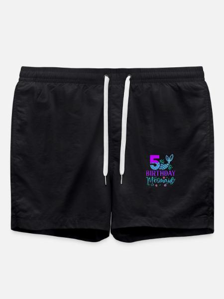 5th Birthday Mermaid - Swim Trunks - black