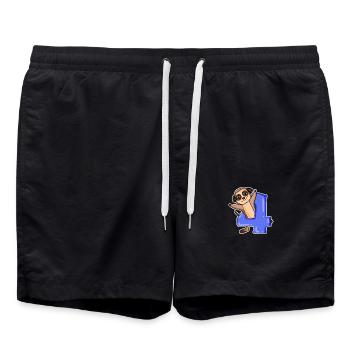 4 ans - 4ème anniversaire avec motif animal - Short de bain - noir - Devant - AI Model Male 185 light (185cm)