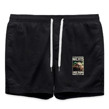 Ich Mache Erstmal Nichts Faul Müde Süßes Faultier - Badeshorts - Schwarz - Vorne - AI Model Male 185 light (185cm)