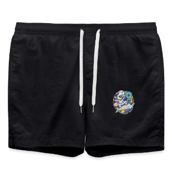 9th Birthday - 9 Years Astronaut Boy Gift - Swim Trunks - black - Front - AI Model Male 185 light (185cm)