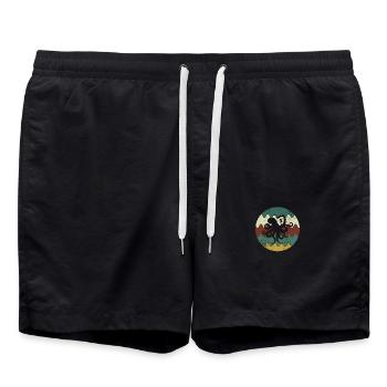 Poulpe Rétro - Short de bain - noir - Devant - AI Model Male 185 light (185cm)