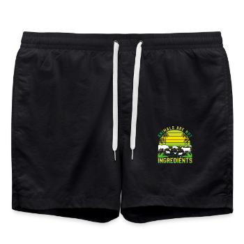 Animals are not ingredients Vegan - Swim Trunks - black - Front - AI Model Male 185 light (185cm)