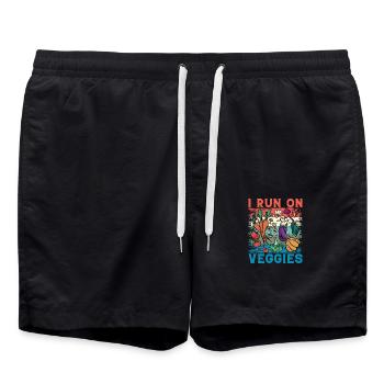 I run on Veggies Vegan - Badeshorts - Schwarz - Vorne - AI Model Male 185 light (185cm)