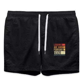 Anniversaire février 1998 - Short de bain - noir - Devant - AI Model Male 185 light (185cm)