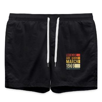 Anniversaire Mars 1969 - Short de bain - noir - Devant - AI Model Male 185 light (185cm)