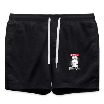 Lapin je veux te mordre - Short de bain - noir - Devant - AI Model Male 185 light (185cm)