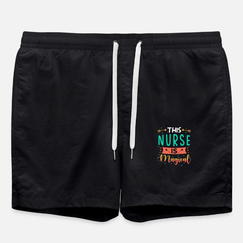 Nurse Gift - Swim Trunks - black