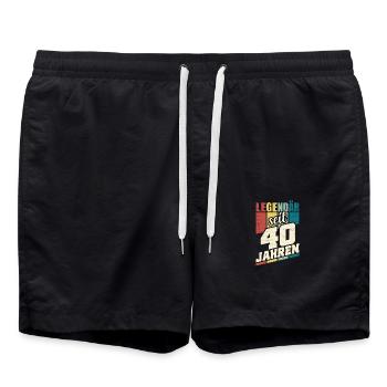 40. Geburtstag Legendär Seit 40 Jahren Legende 40 - Badeshorts - Schwarz - Vorne - AI Model Male 185 light (185cm)