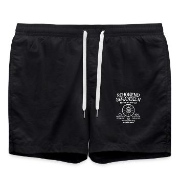18. Geburtstag Schonend Behandeln Alte Kiste 18 - Badeshorts - Schwarz - Vorne - AI Model Male 185 light (185cm)