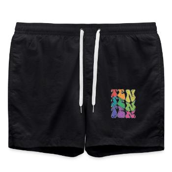 Rétro 10 ans 10e anniversaire Enfants Garçons Filles - Short de bain - noir - Devant - AI Model Male 185 light (185cm)