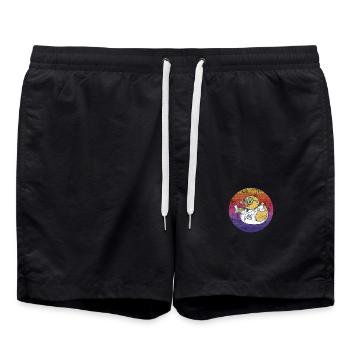 Badeente Wissenschaftler Retro - Badeshorts - Schwarz - Vorne - AI Model Male 185 light (185cm)