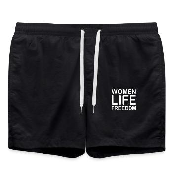 Women life freedom - Swim Trunks - black - Front - AI Model Male 185 light (185cm)