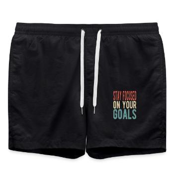 Stay focused on your goals - Swim Trunks - black - Front - AI Model Male 185 light (185cm)