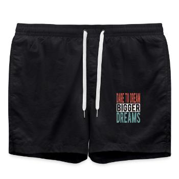 Dare to dream bigger dreams - Swim Trunks - black - Front - AI Model Male 185 light (185cm)