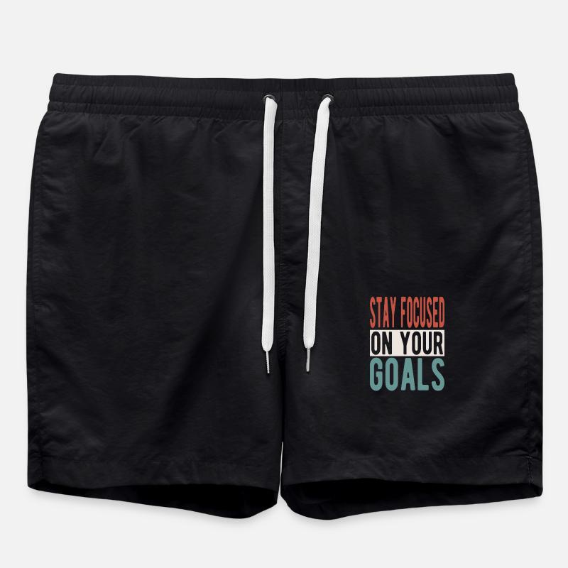 Stay focused on your goals - Swim Trunks - black