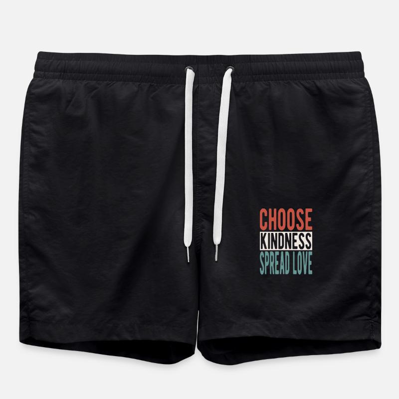Choose kindness, spread love - Swim Trunks - black