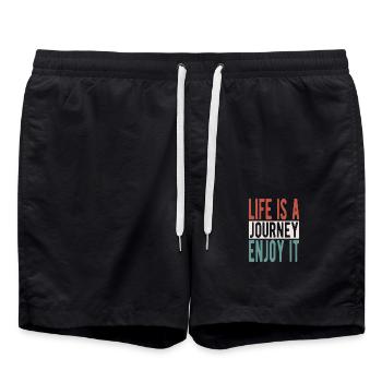 Life is a journey, enjoy it - Badeshorts - Schwarz - Vorne - AI Model Male 185 light (185cm)