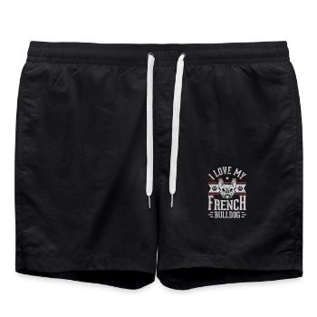 J’adore mon bouledogue français - Short de bain - noir - Devant - AI Model Male 185 light (185cm)