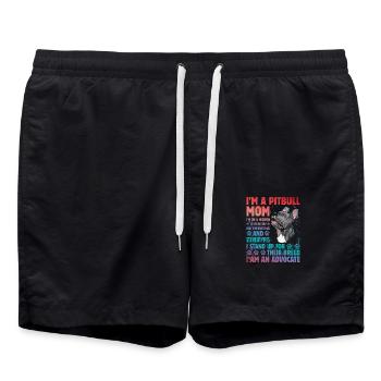 Pitbull drôle de dicton - Short de bain - noir - Devant - AI Model Male 185 light (185cm)