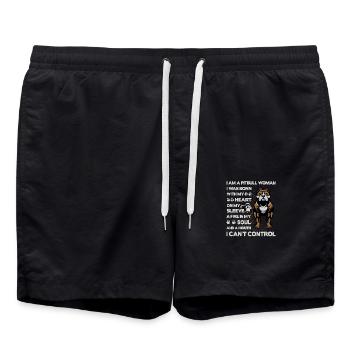 Pitbull drôle de dicton - Short de bain - noir - Devant - AI Model Male 185 light (185cm)