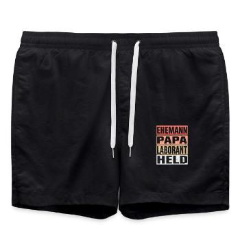 Laborant Vater Ehemann Held - Badeshorts - Schwarz - Vorne - AI Model Male 185 light (185cm)