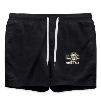 Papa Pitbull - Short de bain - noir - Devant - AI Model Male 185 light (185cm)