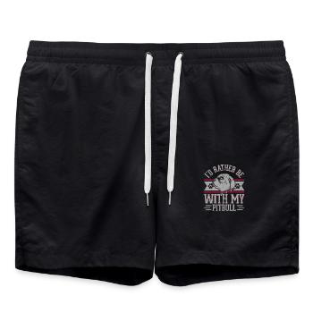 Je préfère être avec mon Pitbull - Short de bain - noir - Devant - AI Model Male 185 light (185cm)