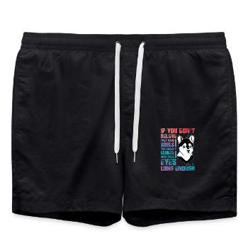 Husky drôle de dicton - Short de bain - noir - Devant - AI Model Male 185 light (185cm)