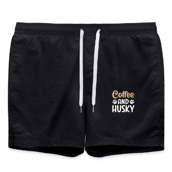 Café et Husky - Short de bain - noir - Devant - AI Model Male 185 light (185cm)