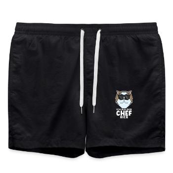 coole Katze - Perserkatze Katze - Chef Spruch - Badeshorts - Schwarz - Vorne - AI Model Male 185 light (185cm)