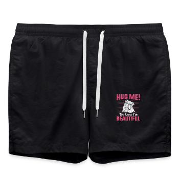 Câlinez-moi tu sais que je suis beau bouledogue anglais - Short de bain - noir - Devant - AI Model Male 185 light (185cm)