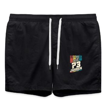 73. Geburtstag Legendär Seit 73 Jahren Legende 73 - Badeshorts - Schwarz - Vorne - AI Model Male 185 light (185cm)