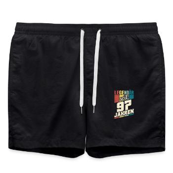 97. Geburtstag Legendär Seit 97 Jahren Legende 97 - Badeshorts - Schwarz - Vorne - AI Model Male 185 light (185cm)