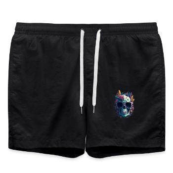 Skull Flower Tattoo - Swim Trunks - black - Front - AI Model Male 185 light (185cm)