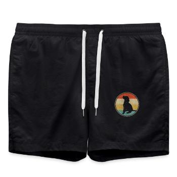 Beagle Hund Retro - Badeshorts - Schwarz - Vorne - AI Model Male 185 light (185cm)