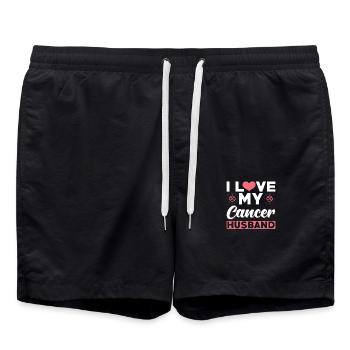I Love My Cancer Husband - Swim Trunks - black - Front - AI Model Male 185 light (185cm)