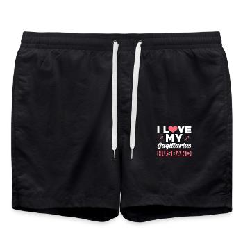 Ich Liebe meinen Schütze Ehemann - Badeshorts - Schwarz - Vorne - AI Model Male 185 light (185cm)