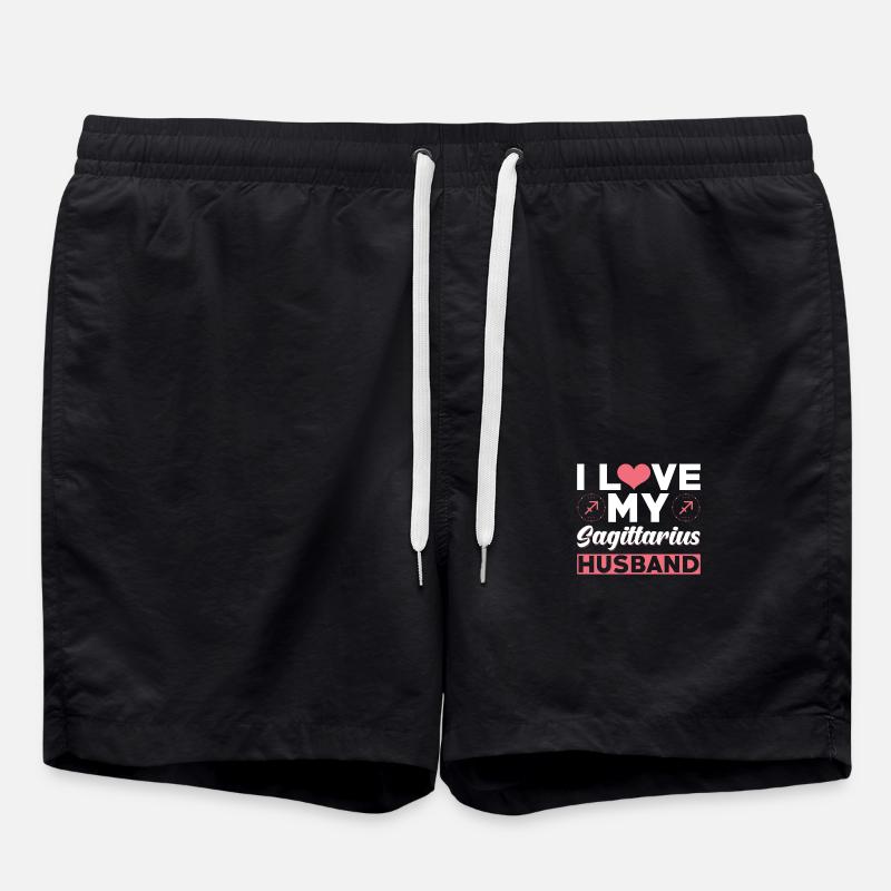 J’aime mon mari Sagittaire - Short de bain - noir