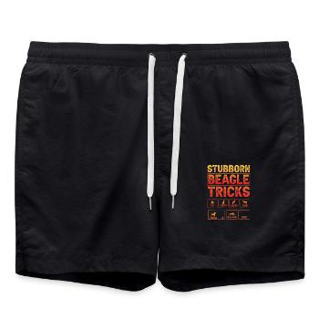 Stubborn Beagle Tricks - Swim Trunks - black - Front - AI Model Male 185 light (185cm)
