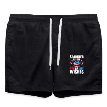 Sparkler Kisses 4th of July Wishes - Badeshorts - Schwarz - Vorne - AI Model Male 185 light (185cm)