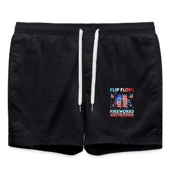 Flip Flops Fireworks and freedom - Swim Trunks - black - Front - AI Model Male 185 light (185cm)