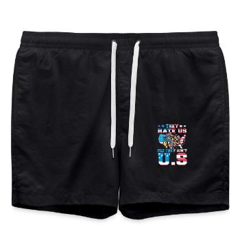 Ils nous détestent parce qu’ils ne sont pas américains. - Short de bain - noir - Devant - AI Model Male 185 light (185cm)