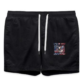 4th of july America Day - Swim Trunks - black - Front - AI Model Male 185 light (185cm)