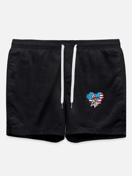 July 4 Cat - Swim Trunks - black