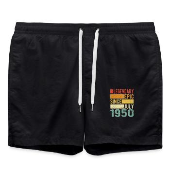 Birthday: July 1950 Legendary Epic - Swim Trunks - black - Front - AI Model Male 185 light (185cm)