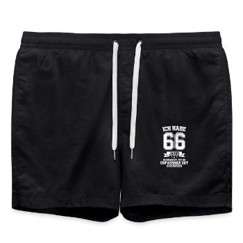 66. Geburtstag Geschenk Habe 66 Jahre Gebraucht - Badeshorts - Schwarz - Vorne - AI Model Male 185 light (185cm)