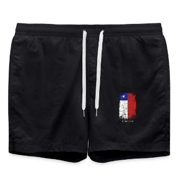 Souvenir avec le drapeau du pays du Chili - Short de bain - noir - Devant - AI Model Male 185 light (185cm)