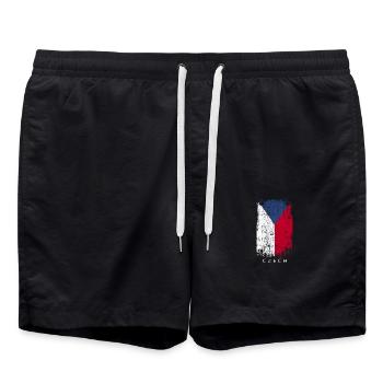 Souvenir avec le drapeau de la République tchèque - Short de bain - noir - Devant - AI Model Male 185 light (185cm)