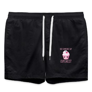 Cupcake Kawaii - Short de bain - noir - Devant - AI Model Male 185 light (185cm)